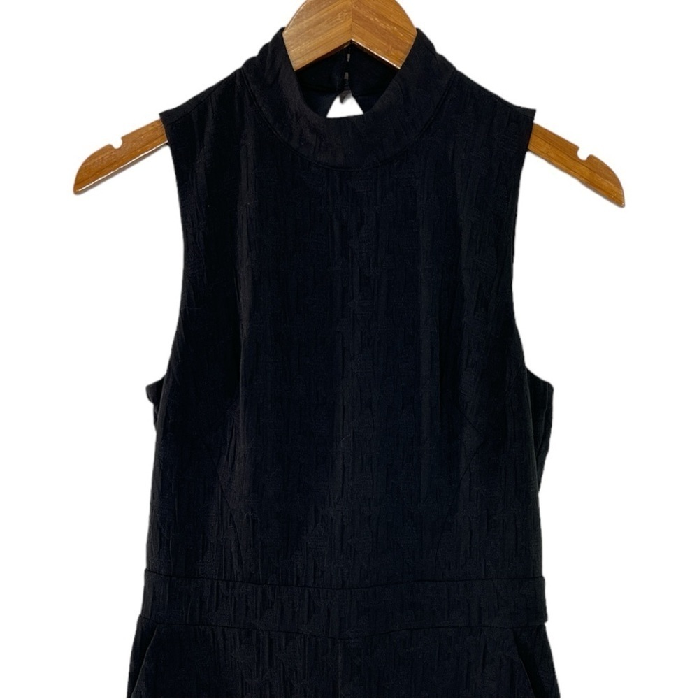 Eva Franco Charley Mock Neck Textured Jumpsuit size XS in Black - Picture 6 of 10